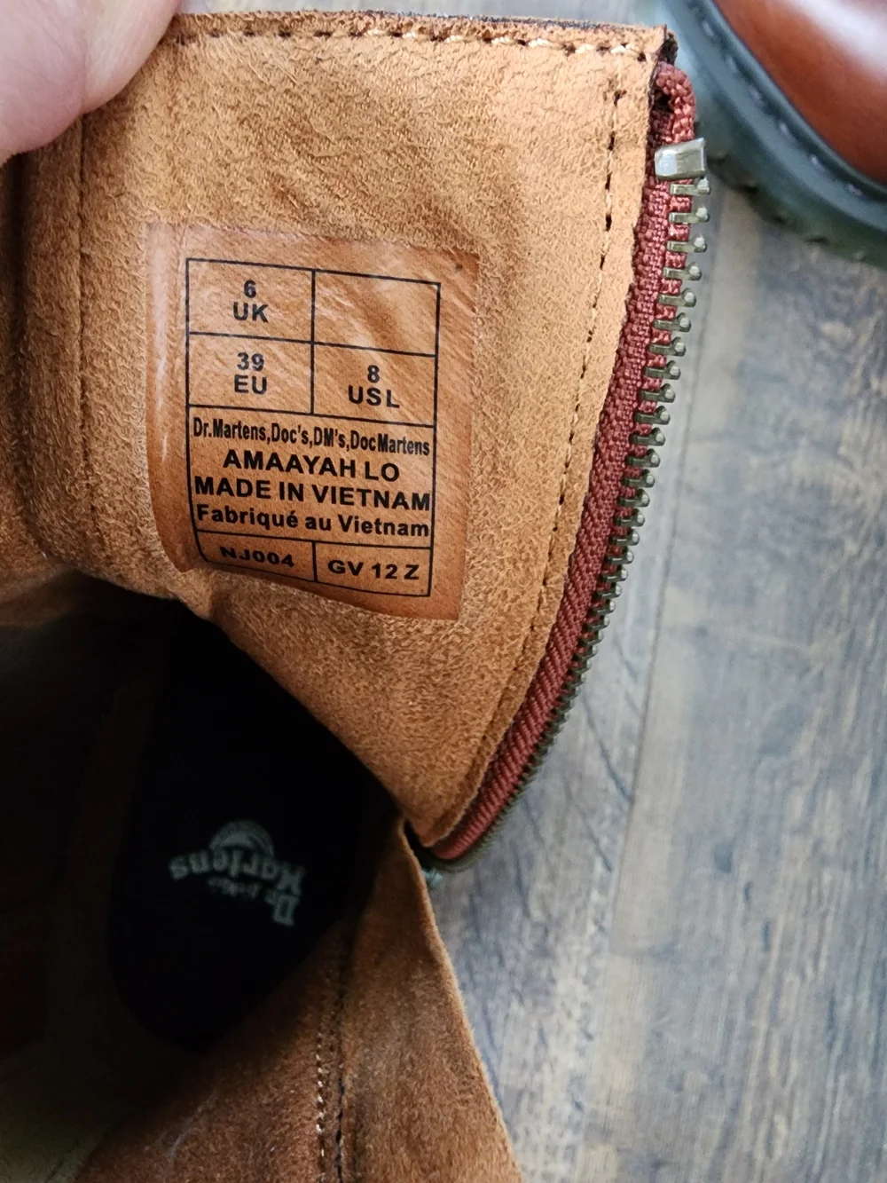 Dr. Martens Chestnut Brown Leather Side-Zip AMAAYAH LO Boots - Picture 7 of 10